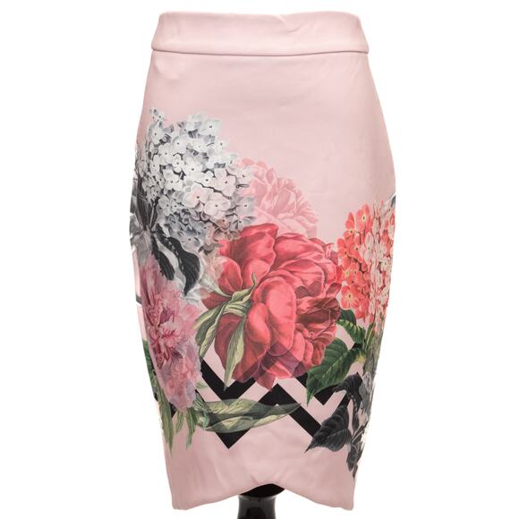 Ted Baker Pink Soella Palace Garden Floral Pencil Skirt Size 1 - Picture 1 of 10